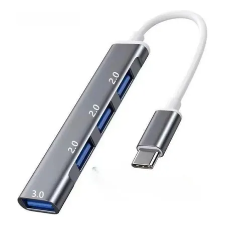Adaptador Portátil De Aluminio Con Divisor Usb Hub 3.0 Tipo