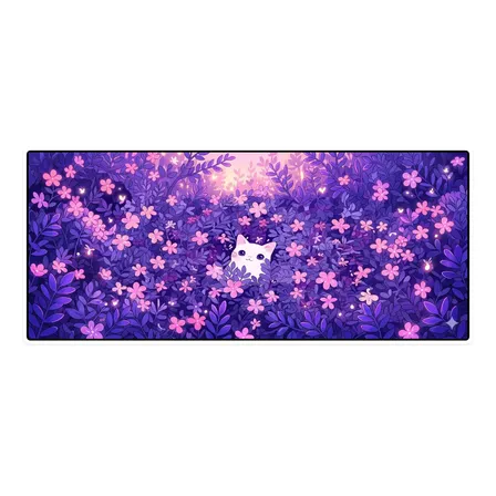 Mousepad Xxl Cod.912 Arte Gatos Negros Flores Campo Cod.2018