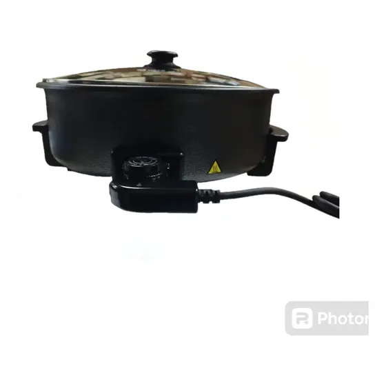 Olla /c Tapa Sarten Electrica Redonda Grande De 8 Lts 1300w Negro 50