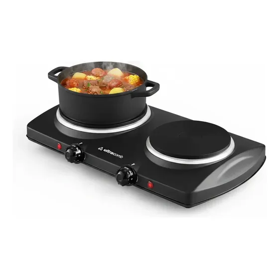 Anafe Electrico Ultracomb An6600 Doble Hornalla 1900–2250W Negro temperatura seleccionables