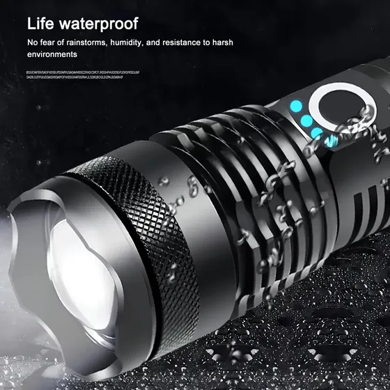 Linterna Tactica Led P50 Recargable Usb Zoom Calidad Premium Linterna Negro Luz Blanco