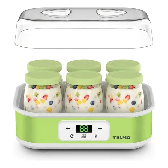 Yogurtera Electrica Yelmo YG 1706 20W 6 Jarros Acero Inoxidable Temporizador Digital