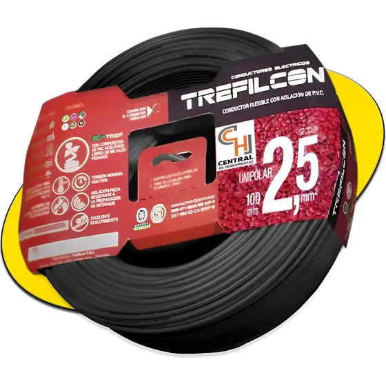 Cable Electrico Certificado 1x2.5mm Negro Trefilcon X 100 M