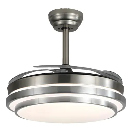 Ventilador de techo Kanji KJH-CFHB001SL con 4 palas de Plástico color transparente estructura color plateado 50