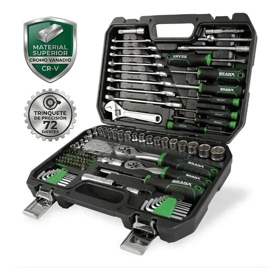 Set Juego Herramientas Maletin Branx 105 Pzas C Vanadio B3