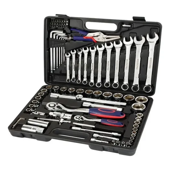 Set De Bocallaves Workpro 92 Piezas Tubos Y Llaves Crique Encastre 1/4 Y 1/2 Acero Cr-V Maletin Metrica Y Sae Alta Resistencia PROFESIONAL W003082