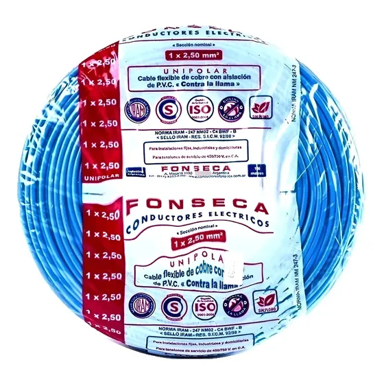 Cable Normalizado 1x2,5mm Celeste X 100mts Cat 4 Por E631