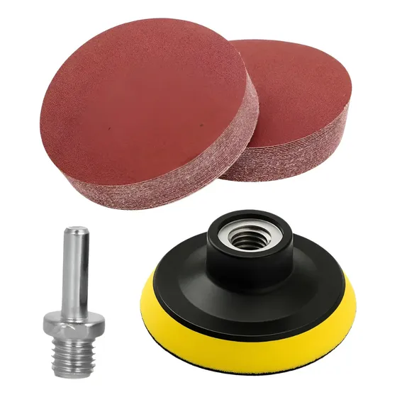 Disco Goma 3  Amoladora Y Taladro + Lija Velcro 75mm  X 10 U