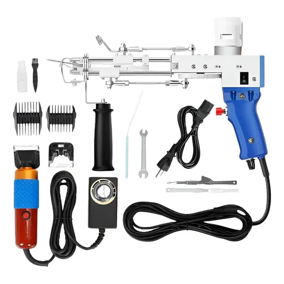 Pistola Tufting 2 En 1 Con Kit Cortador Esquilador Alfombras
