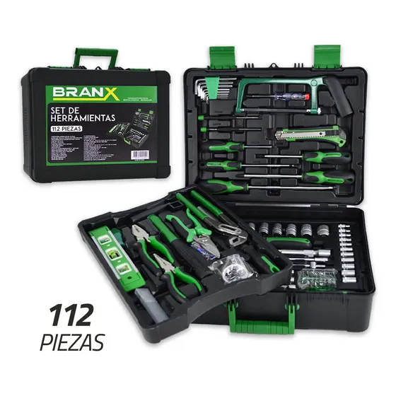 Set Juego Herramientas Maletin Branx 112 Pzas Cromo Vanadio