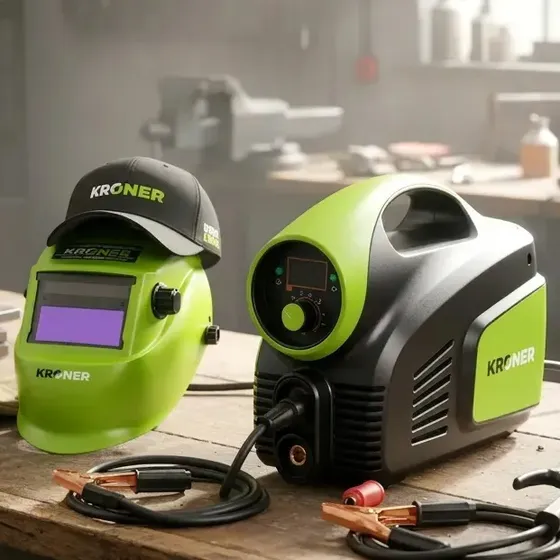 Soldadora Inverter Kroner 140 Amp + Máscara Fotosensible Color Verde Frecuencia 50 Hz/60 Hz