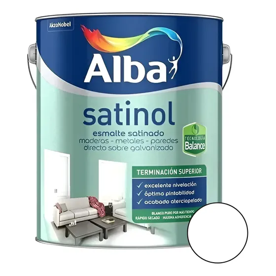 Esmalte Sintetico Satinado Al Agua Satinol Alba 4lt Pintumm