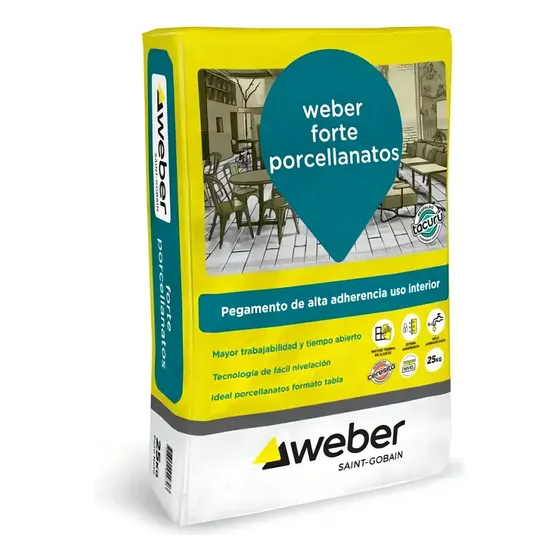 Pegamente Porcellanato Forte 25 K Impermeable Int Weber