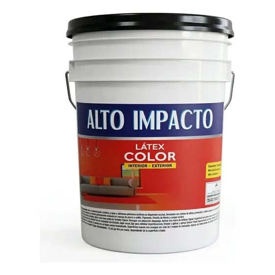 Látex Interior/exterior Color X 10 Lts Alto Impacto Acabado Mate Color Negro