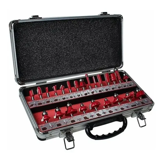 Kit 24 Fresas 6,35mm 1/4'' Fresadora Tupi Set Router Maletin
