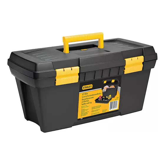 Caja De Herramientas Stanley Con Cierres Plasticos 19-301 Co Negra