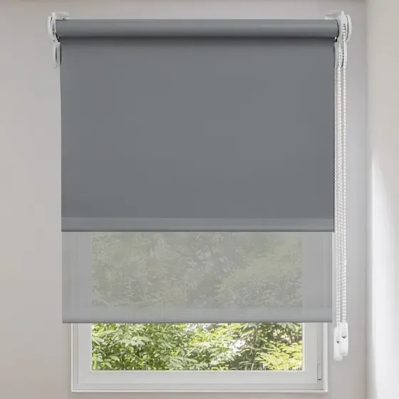 Cortina Roller Doble 170x130 Cm Blackout + Mesh Screen