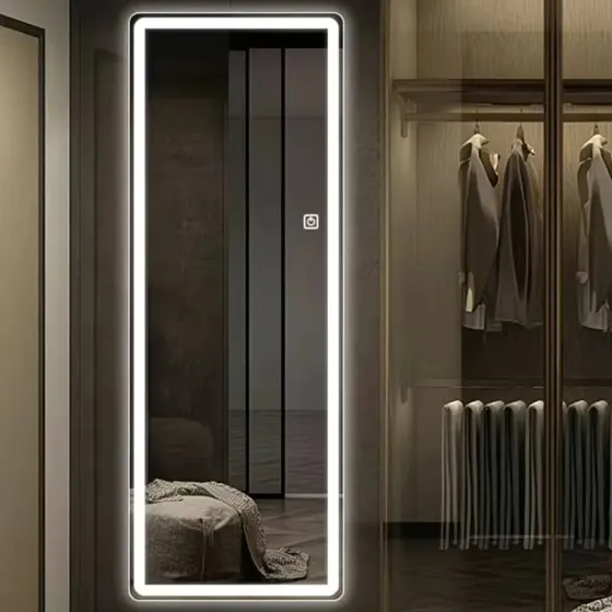 Espejo Con Luz Led Calida Fria o neutra Touch Tactil Con Funcion de Dimer y Desempañador 115 x 60 Cm Rectangular Para Baño Dormitorio CuantoArte Premium Para Colgar Vertical y Horizontal.