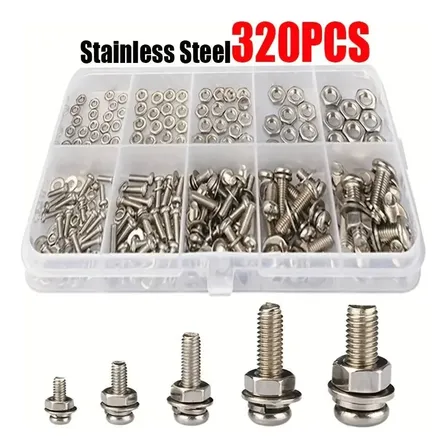 Kit 320 Tornillos Y Tuercas Acero Inoxidable M2-m5