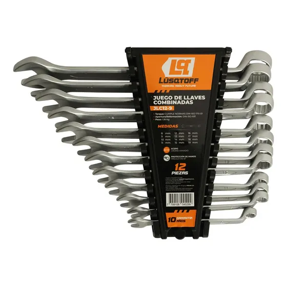 Juego De Llaves Combinadas Lusqtoff 12 Pzs Ac. Cromo Vanadio