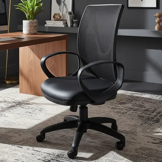 Silla Sillón Ejecutivo Alma Red Sistema A-syncron Color Negro | Ecocuero Material Del Tapizado Mesh/marathon