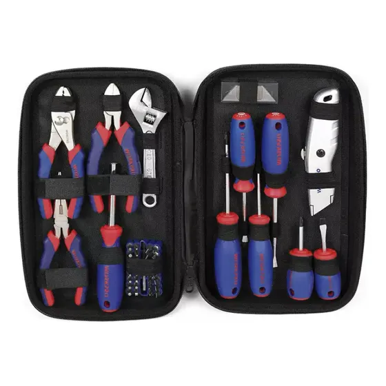 Set De Herramientas WORKPRO 56 Piezas Manuales Con Estuche Pinzas Destornilladores Puntas Cutter Para El Hogar PROFESIONAL W009096