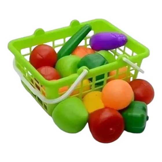 Set Canasta Frutas Y Verduras Juego Juguete Didactico