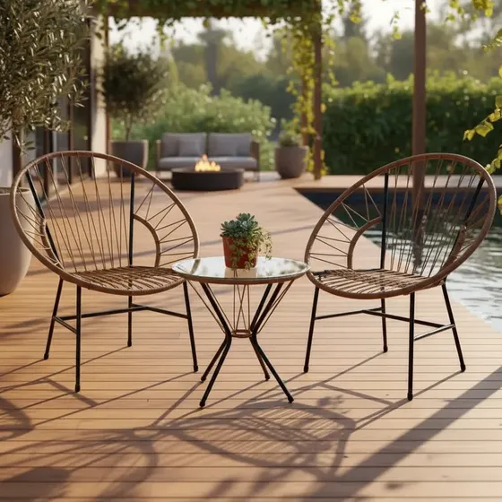 Juego De Jardín Capri 2 Sillas Mas Mesa Floripa Home Deco
