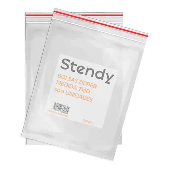 Bolsa Stendy Zipper color transparente diseño liso 7cm - 10cm x 500
