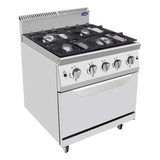 Cocina Industrial CookRite Gas 4 Hornallas Horno Acero Inoxidable AT7G4BO-2-GE Gas Envasado