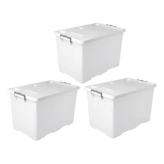 Caja Organizadora De Juguetes Baúl Con Ruedas X3 Uni 75 Lit