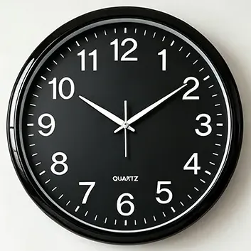 Reloj De Pared Analógico Negro Home Deco Moderno Silencioso