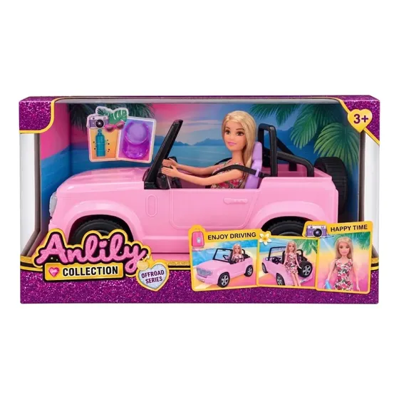 Muñeca Anlily Con Auto Todoterreno Hw23183304