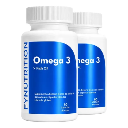 Omega 3 Fish Oil Fynutrition - Aceite De Pescado - 2000mg por toma - 2 meses - 120 cápsulas blandas