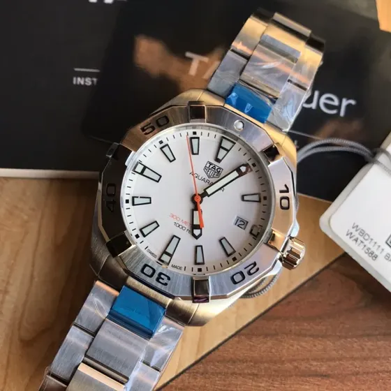 Reloj De Buceo Tag Heuer Aquaracer 300m De Acero Blanco