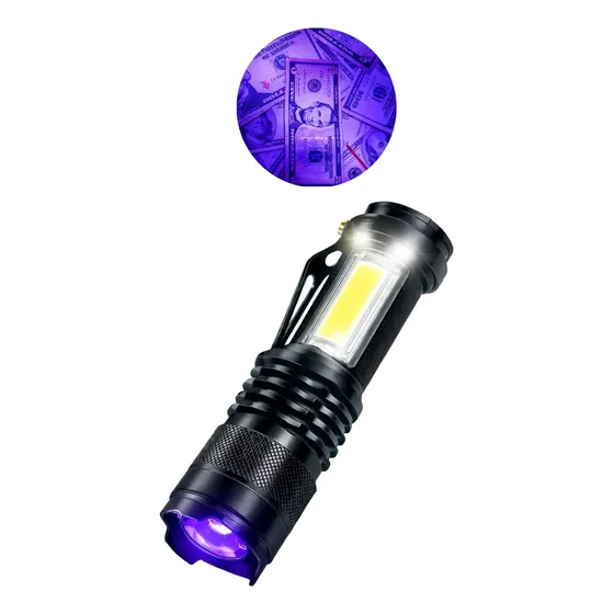 Linterna Ultravioleta Uv Led Cob Detector Billete Clip Usb