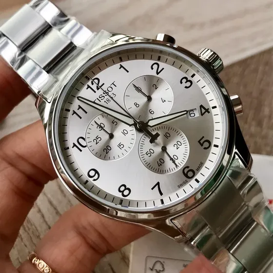 Reloj Cuarzo Tissot Deportivo Multifunción Hombre Pulsera  Plateado