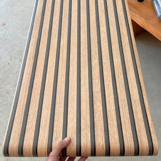 Vinilo Pvc Simil Wall Panel Varillado 2d Madera 45cm X 10mts
