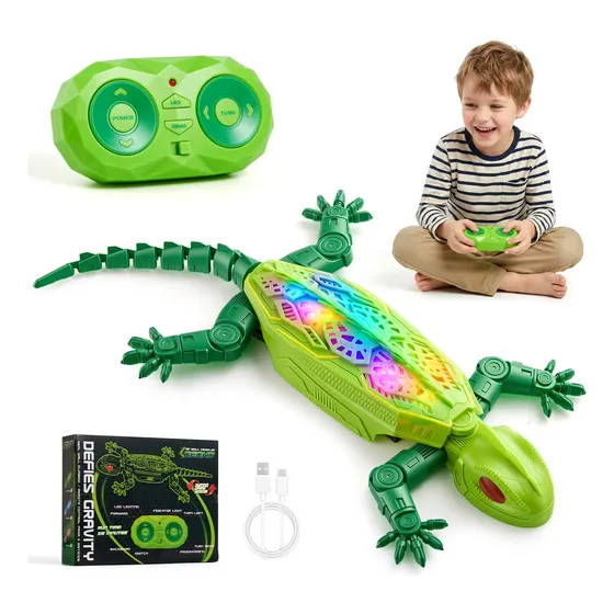 Gecko Rc Trepador De Pared 2,4ghz 360° Giros Luces Led