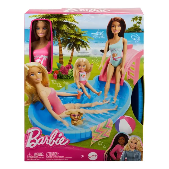 Barbie Set De Juego Alberca Glam Con Muñeca Color Multicolor
