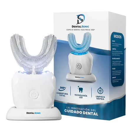 Cepillo Dental Sonic Eléctrico 360 Blanqueador Led 5 Modos