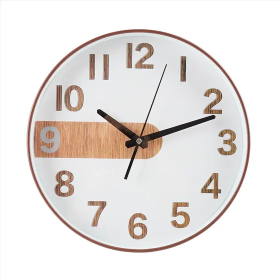 Reloj De Pared Redondo Diseño Con Madera 30cm Hogar Oficina