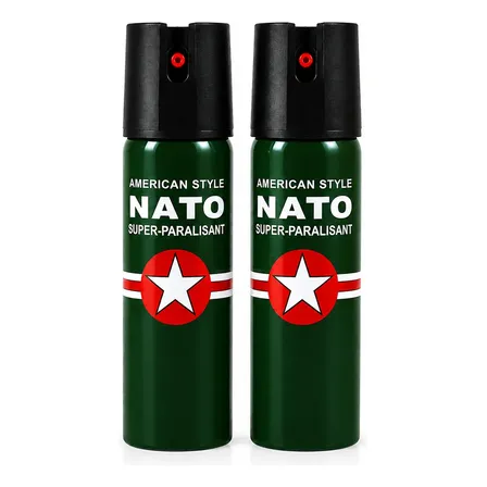 Gas Pimienta Nato Pack X2 Aero 110ml Defensa Personal 3 Mt Verde Musgo