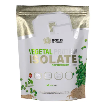 Proteína Gold Nutrition Vegana Vegetal Protein Isolate en polvo sabor Coco x 907g