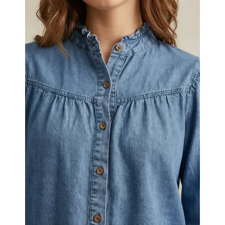 Camisa Jeans Cuello Mao