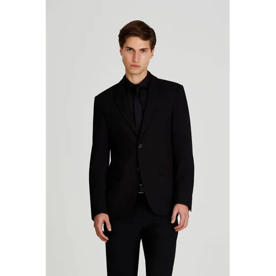 Traje Liso Slim Fit Negro Macowens 03156
