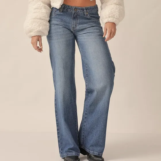 Jean Chicago Wide Leg Rígido Calidad Premium