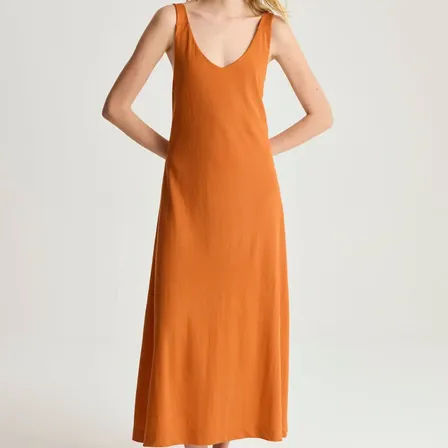 Vestido Largo Escote V Breteles Regulables Mujer Desiderata