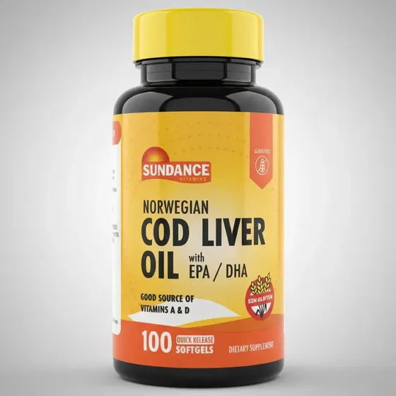 Aceite Hígado Bacalao Sundance Omega 3 Vitaminas A D 100 Cápsulas