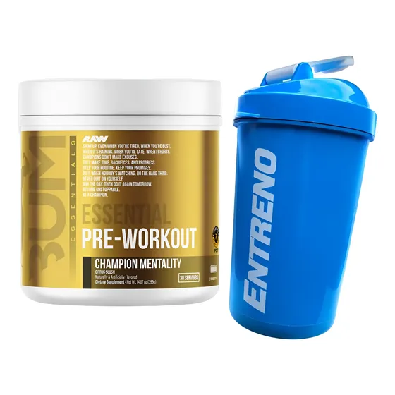 Raw Cbum Essential Pre-workout Polvo 399g + Shaker Entreno